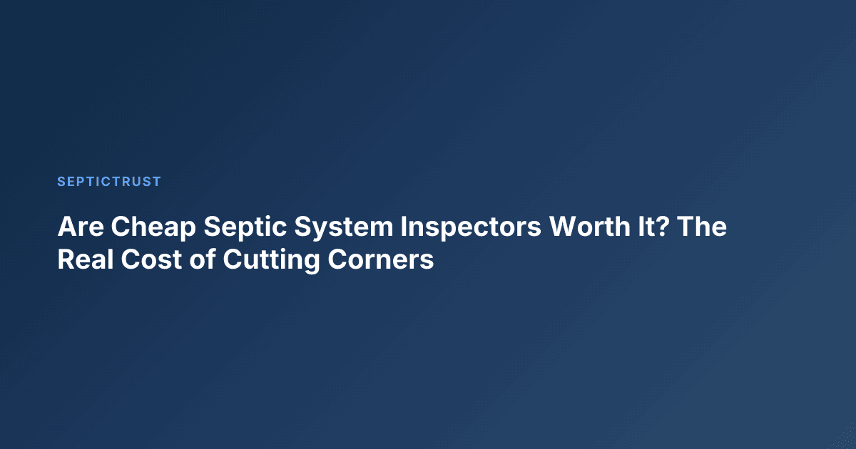 Are Cheap Septic System Inspectors Worth It? The Real Cost of Cutting Corners