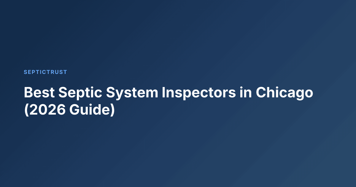 Best Septic System Inspectors in Chicago (2026 Guide)